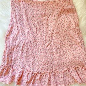 brandy melville pink floral skirt